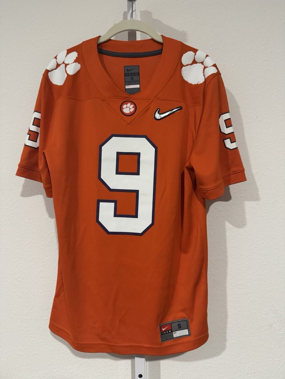 Men's Nike #9 Orange Clemson Tigers Team Color Limited Football Jersey S